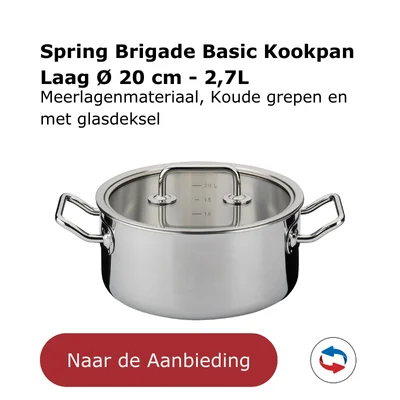 Spring Brigade Basic Kookpan Laag Ø 20 cm - 2,7L